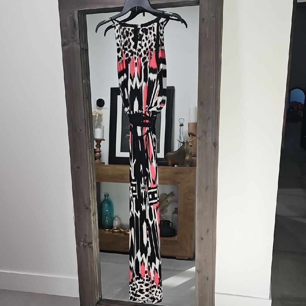Stylish Black and Pink Patterned Dress